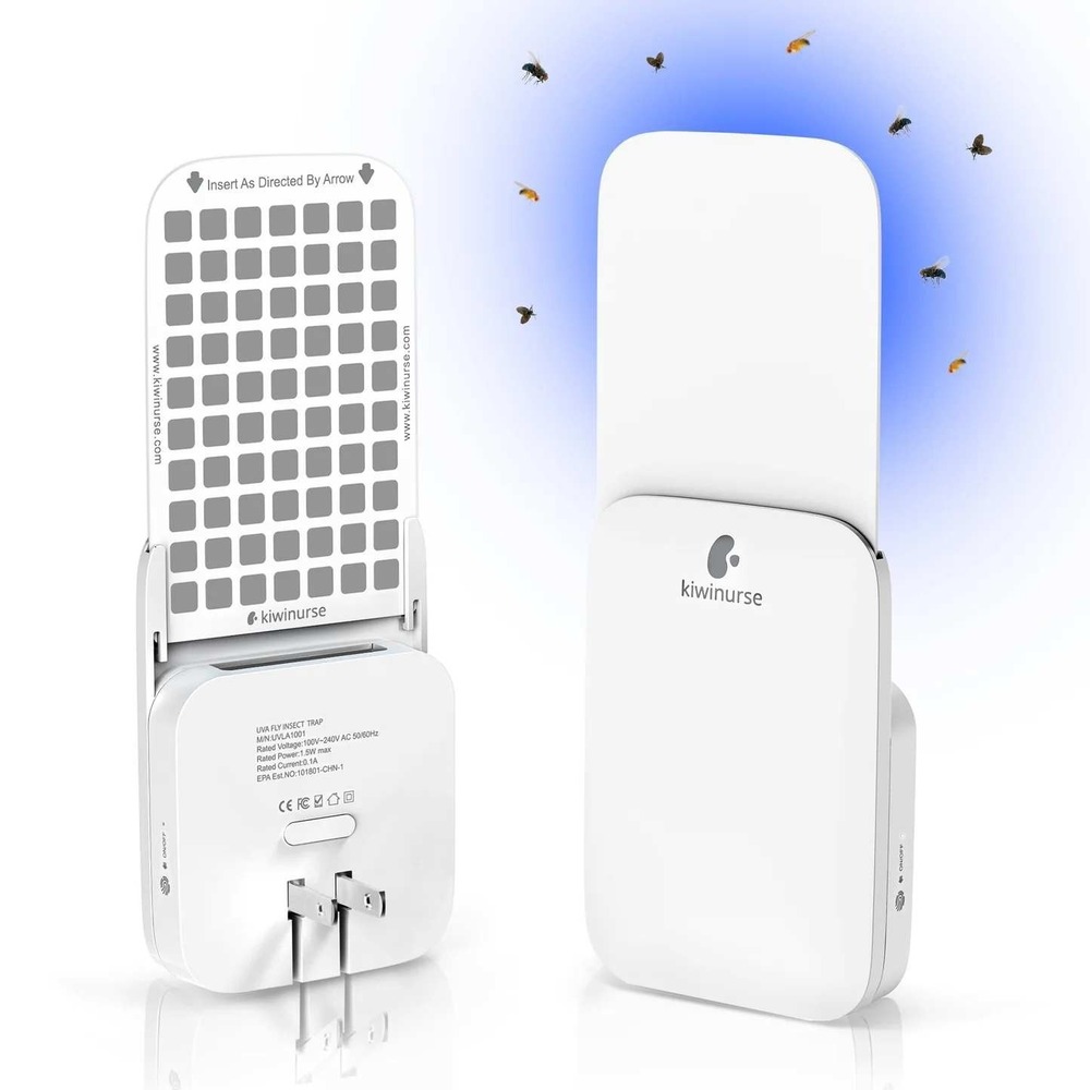 Kiwiruse UV Fly Insect Trap 2 devices & 8 refills Flies Moths Gnats‎ Fruit Flies
